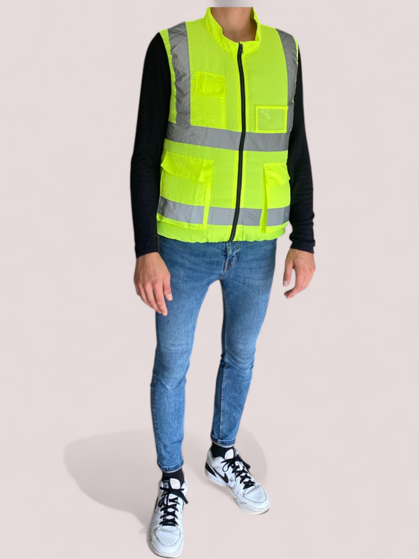 Green work vest with fan
