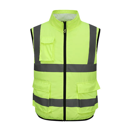 Green work vest with fan