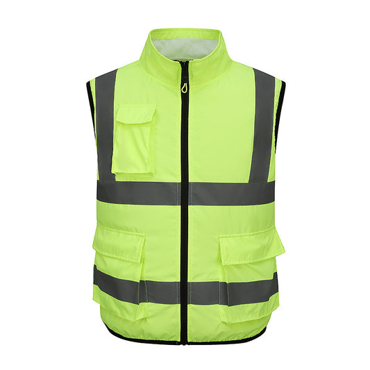 Green work vest with fan